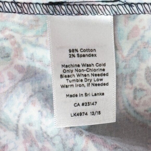 TALBOTS Petites Paisley Print Cotton Spandex Knee-Length Skirt Size 14P - Picture 14 of 16